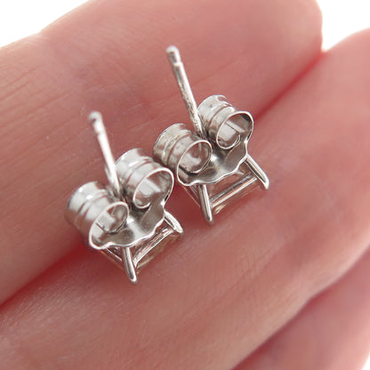 925 Sterling Silver Princess-Cut Canary C Z Stud Earrings