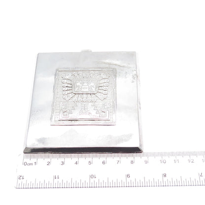 900 Silver Vintage Bolivia Tribal God Cigarette Case