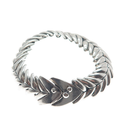 925 Sterling Silver Vintage Mexico Arrow Link Oxidized Bracelet 7"