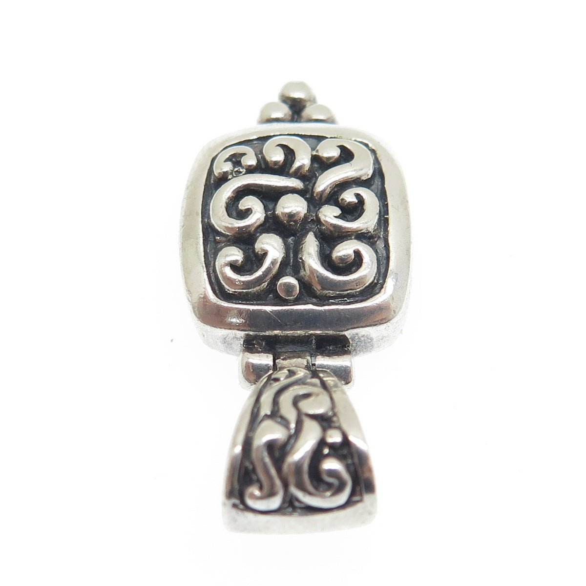 SX SALLY C 925 Sterling Silver Vintage Ornate Oxidized Pendant