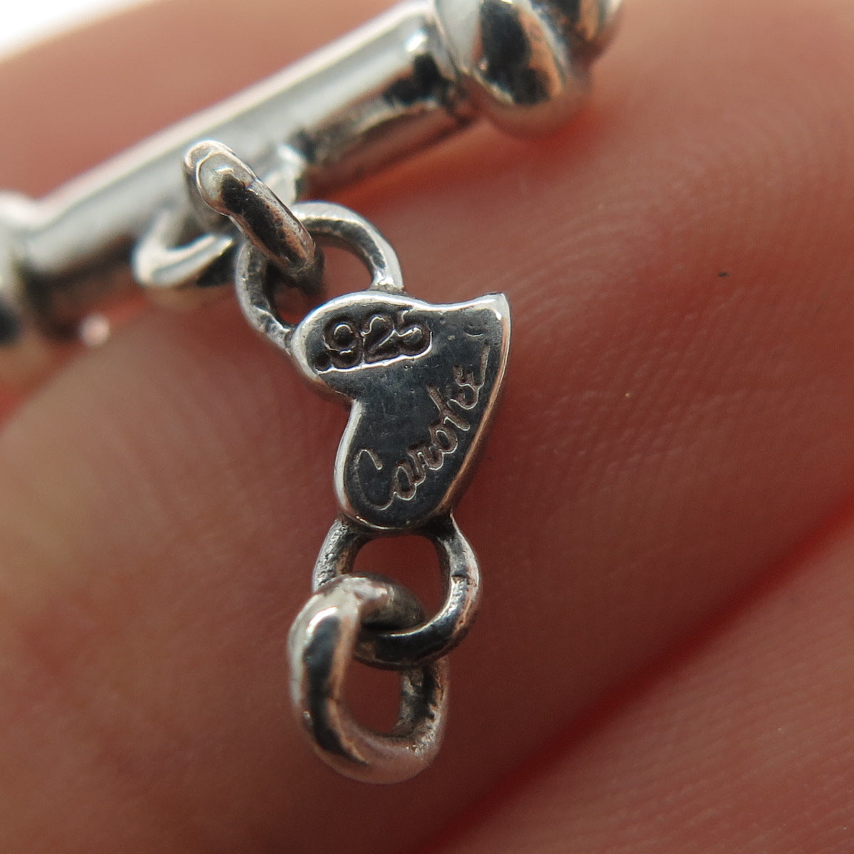 CAROLEE 925 Sterling Silver Vintage Bracelet / Necklace Toggle Lock