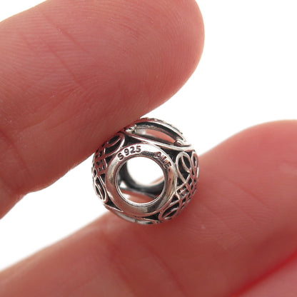Pandora 925 Sterling Silver C Z Letter I Initial Slide Bead Charm