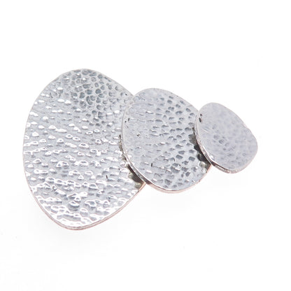 925 Sterling Silver Vintage Modernist Hammered Slide Pendant