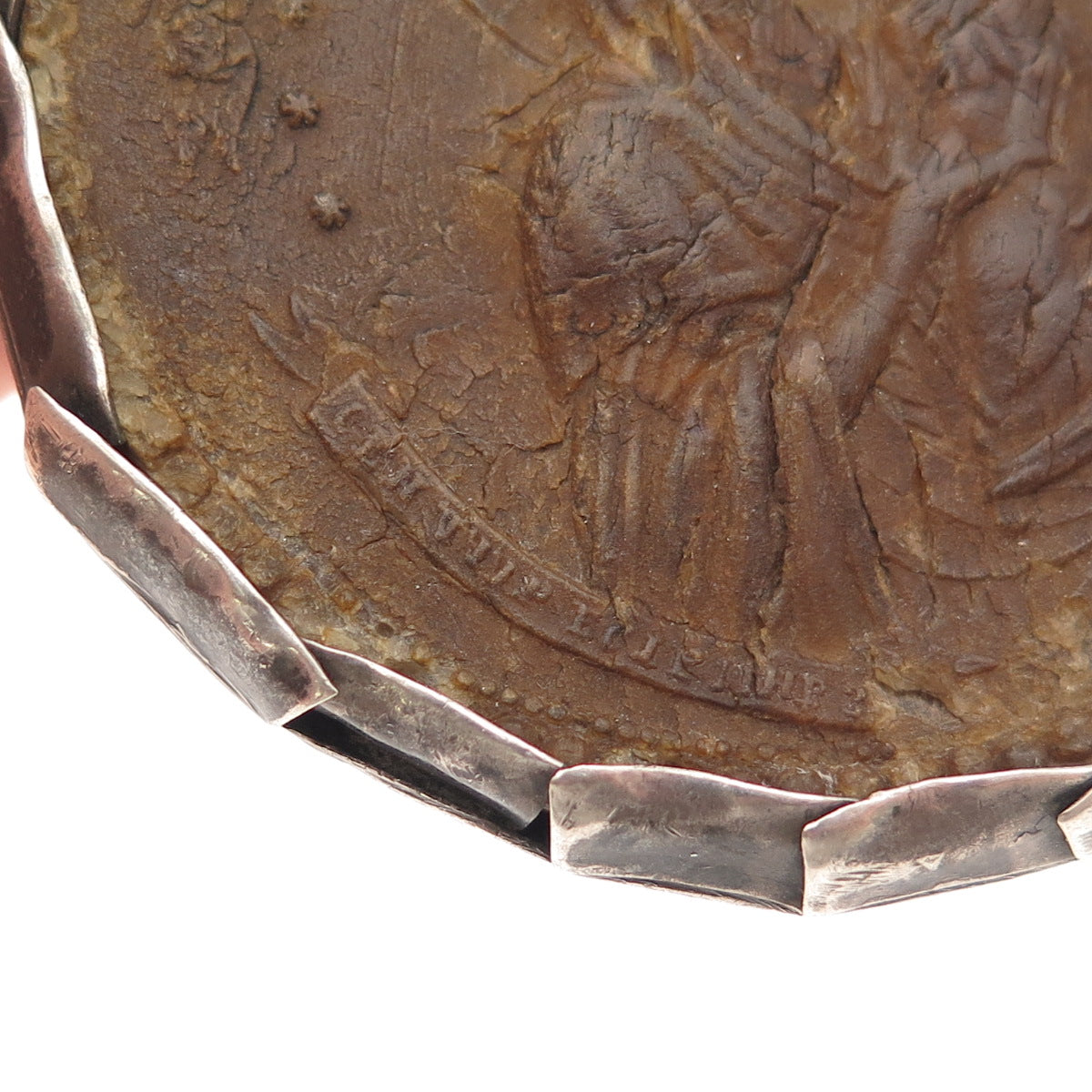 Antique Silver Orthodox Nativity Scene Ladanka Icons Collectible Medal Pendant