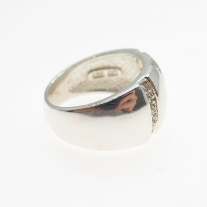 CLYDE DUNEIER CID 925 Sterling Silver Vintage Round-Cut C Z Ring Size 6