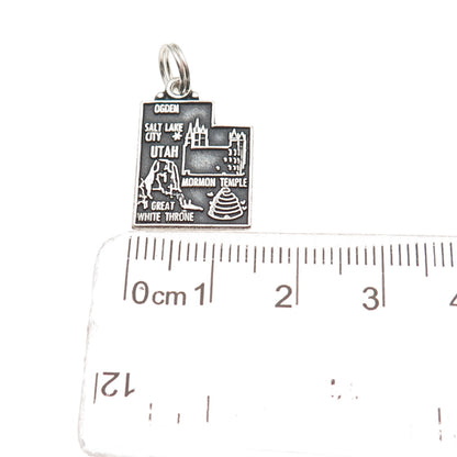 Maisels Indian Trading Sterling Silver Vintage Utah State Map Mini Charm Pendant