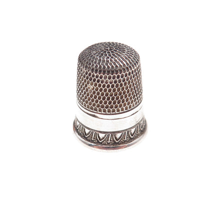 Simons Bros 925 Sterling Silver Antique Art Deco Sewing Thimble Size 6