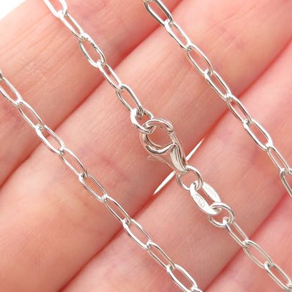 925 Sterling Silver Paperclip Chain Necklace 18"