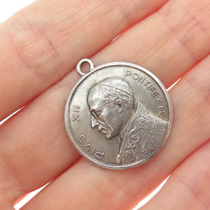 800 Silver Vintage Italy Pope John XXII Ricardo Di Roma Minimalist Charm Pendant
