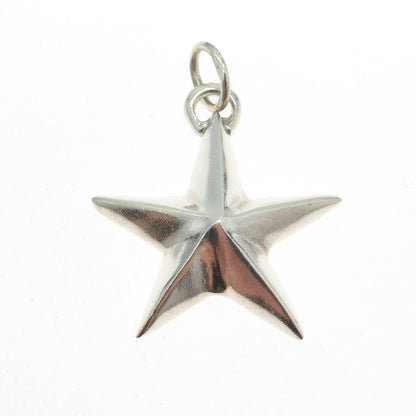 925 Sterling Silver Vintage Nautical Star Charm Pendant