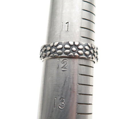 925 Sterling Silver Vintage Mexico Flower Oxidized Band Ring Size 11.75