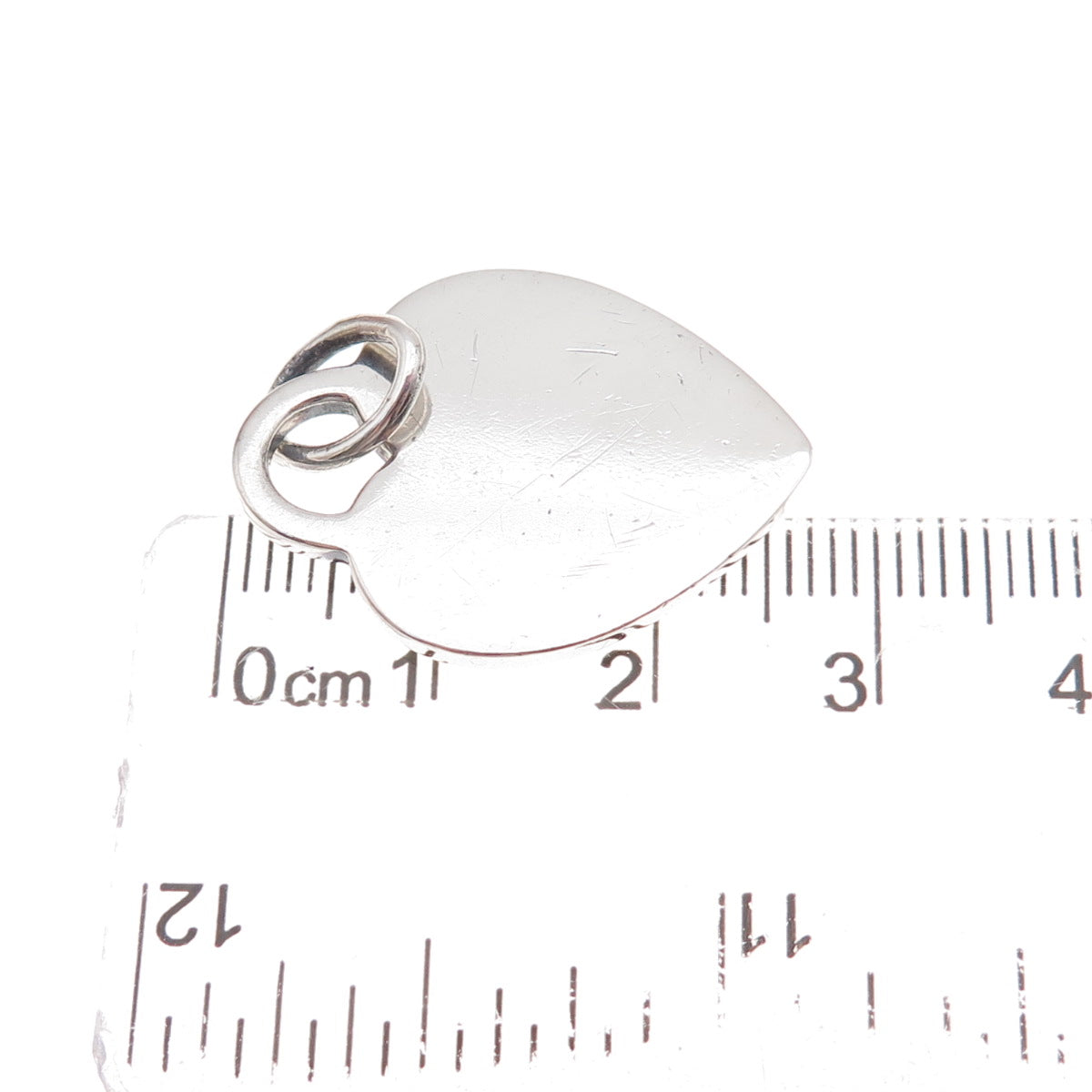 Tiffany & Co. 925 Sterling Silver Vintage Heart Tag Charm Pendant