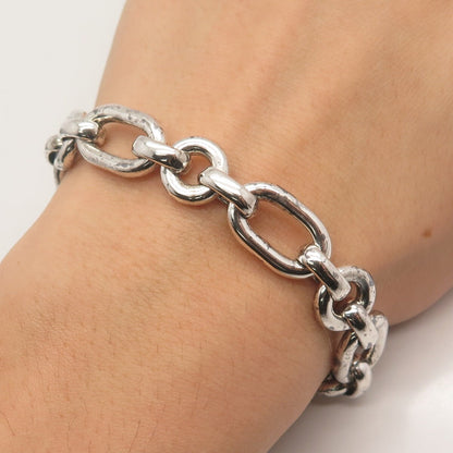 925 Sterling Silver Vintage Zina Rolo Link Bracelet 6.75"