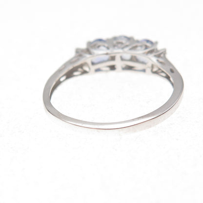 Chuck Clemency 925 Sterling Silver Real Diamond & Iolite Ring Size 8.25