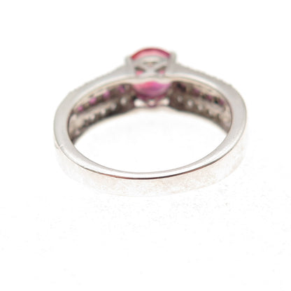 Dee Berkle 925 Sterling Silver Real Amethyst & White Topaz Ring Size 7