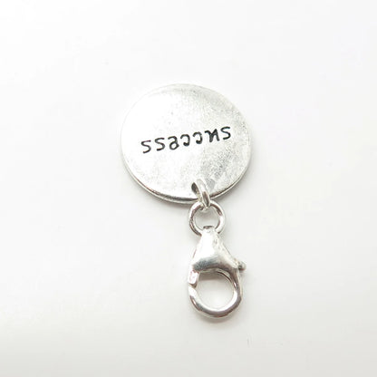 925 Sterling Silver Vintage "Success" Lucky Lobster Clasp Charm Pendant
