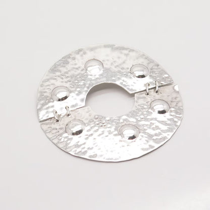 925 Sterling Silver Vintage Mexico Modernist Large Pin Brooch