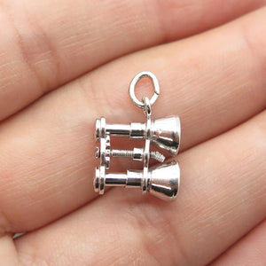 925 Sterling Silver Antique Art Deco J.M. Fisher Telescopic Binocular 3D Pendant