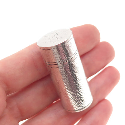 925 Sterling Silver Antique China Export Monogram Hammered Finish Needle Box