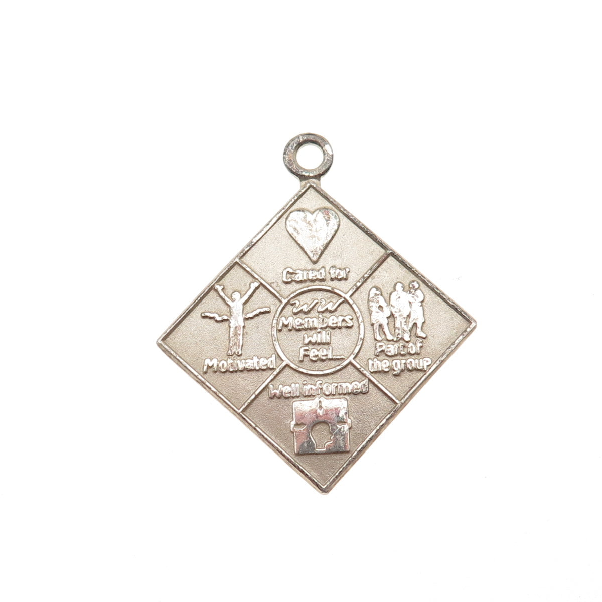 925 Sterling Silver Vintage Members Will Feel Inspirational Charm Pendant