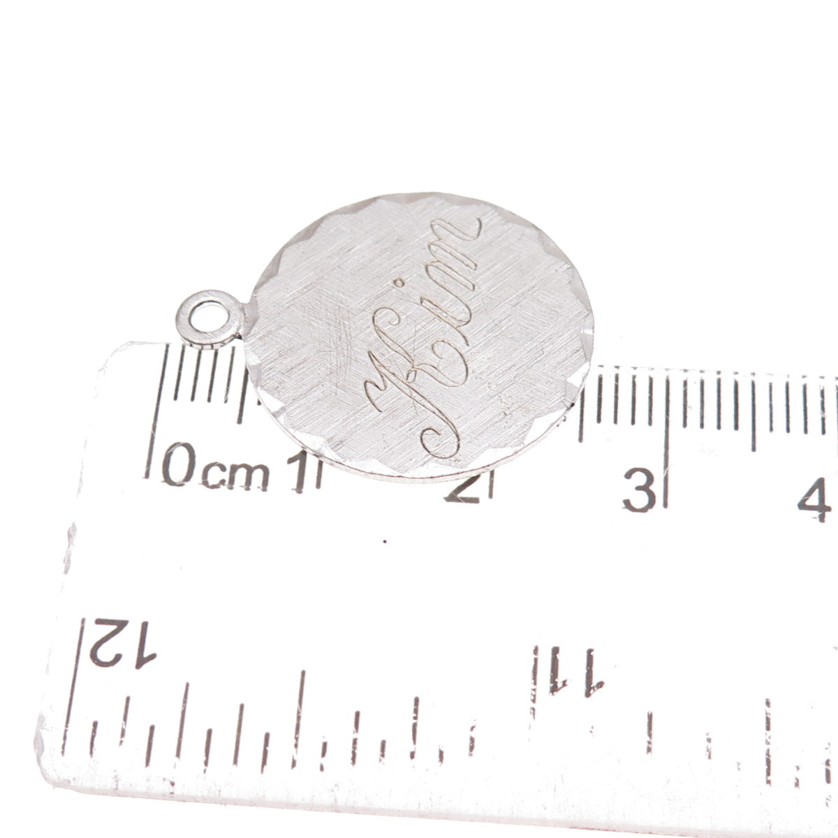 Wells 925 Sterling Silver Vintage Engraved Kim Charm Pendant