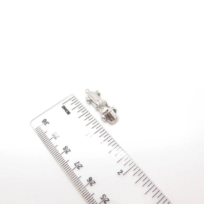 925 Sterling Silver Vintage Retro Car Movable Pendant