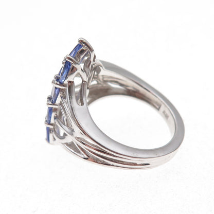 Chuck Clemency 925 Sterling Silver Real Oval-Cut Tanzanite Ring Size 8.25