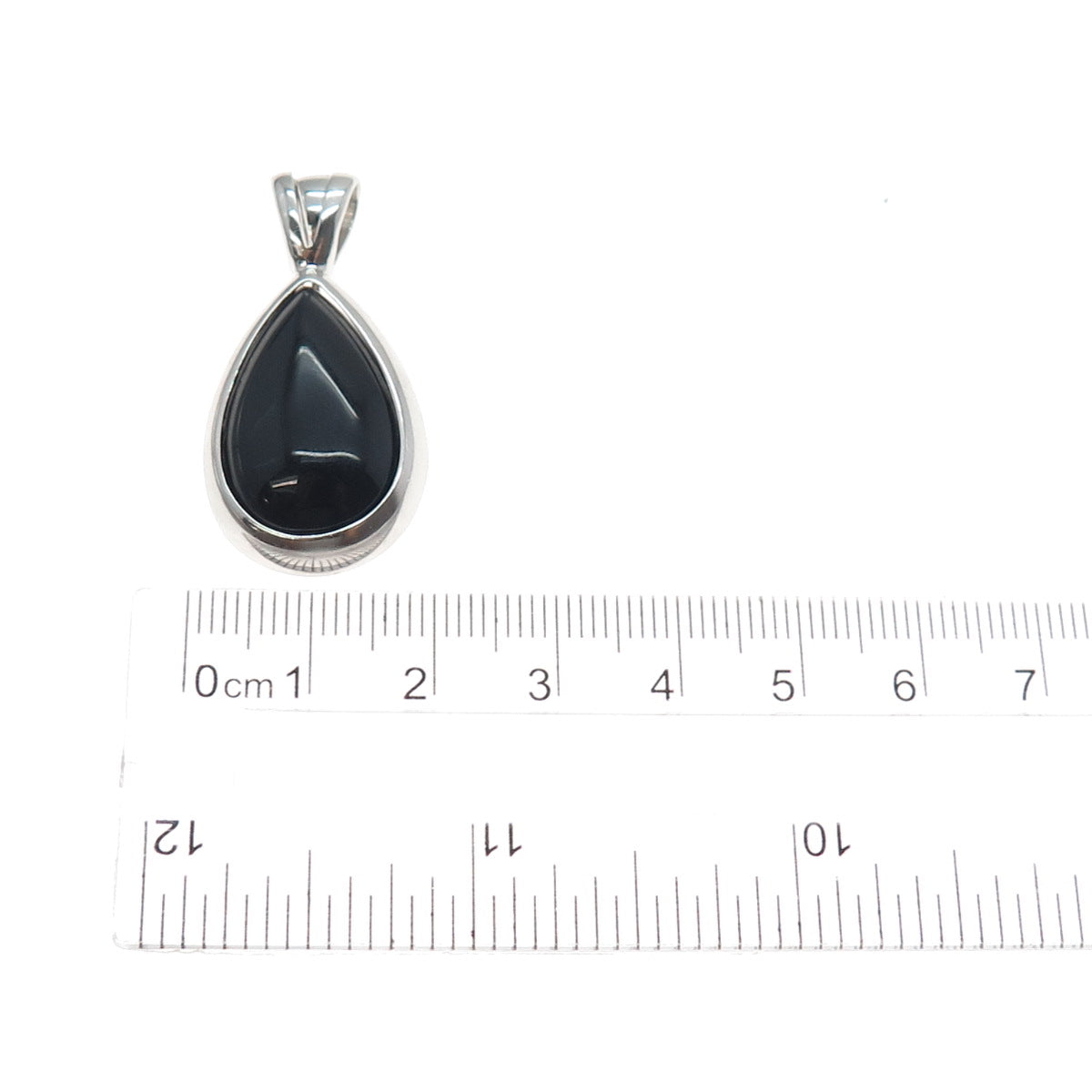 925 Sterling Silver Vintage Real Black Onyx Interchangeable Charm Pendant