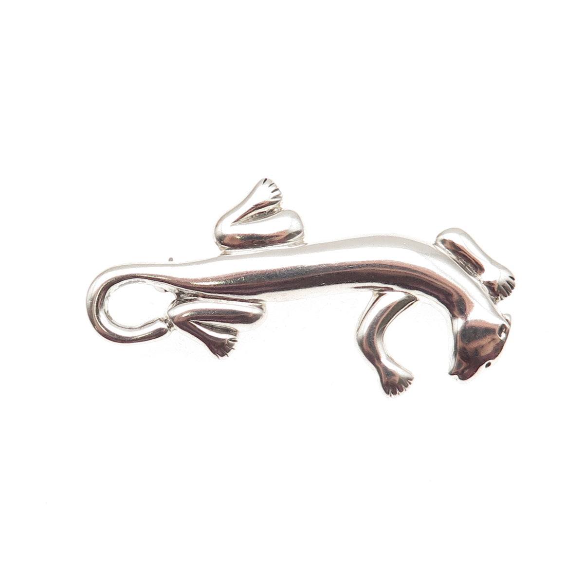 Marie Jennifer 925 Sterling Silver Vintage Modernist Panther Pin Brooch
