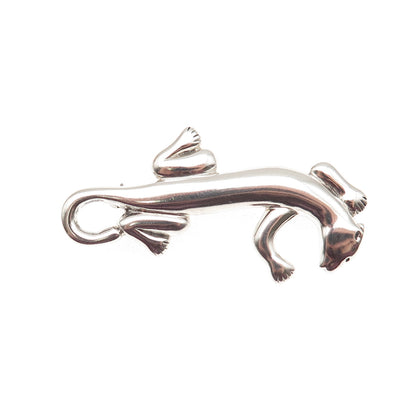 Marie Jennifer 925 Sterling Silver Vintage Modernist Panther Pin Brooch