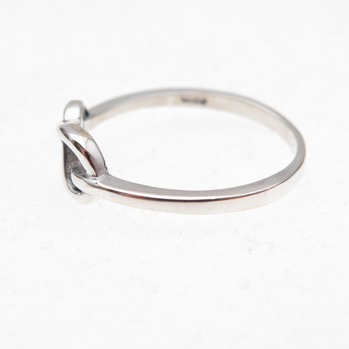 925 Sterling Silver Vintage Infinity Knot Oxidized Ring Size 7.75