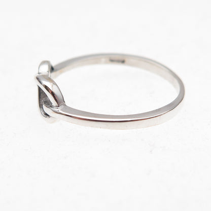 925 Sterling Silver Vintage Infinity Knot Oxidized Ring Size 7.75