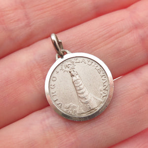 800 Silver Vintage Italy Virgo Lauretana Mini Charm Pendant