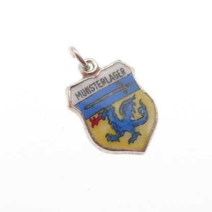 Fritz Reu & Co. 835 Silver Vintage Enamel Munsterlager Mini Charm Pendant