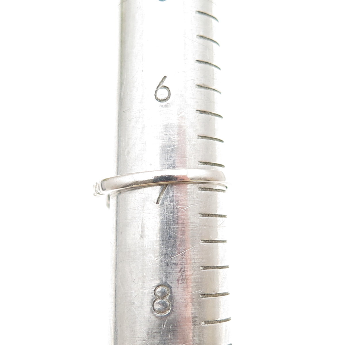 925 Sterling Silver Vintage Marquise-Cut Lab-Created Ruby & C Z Ring Size 7