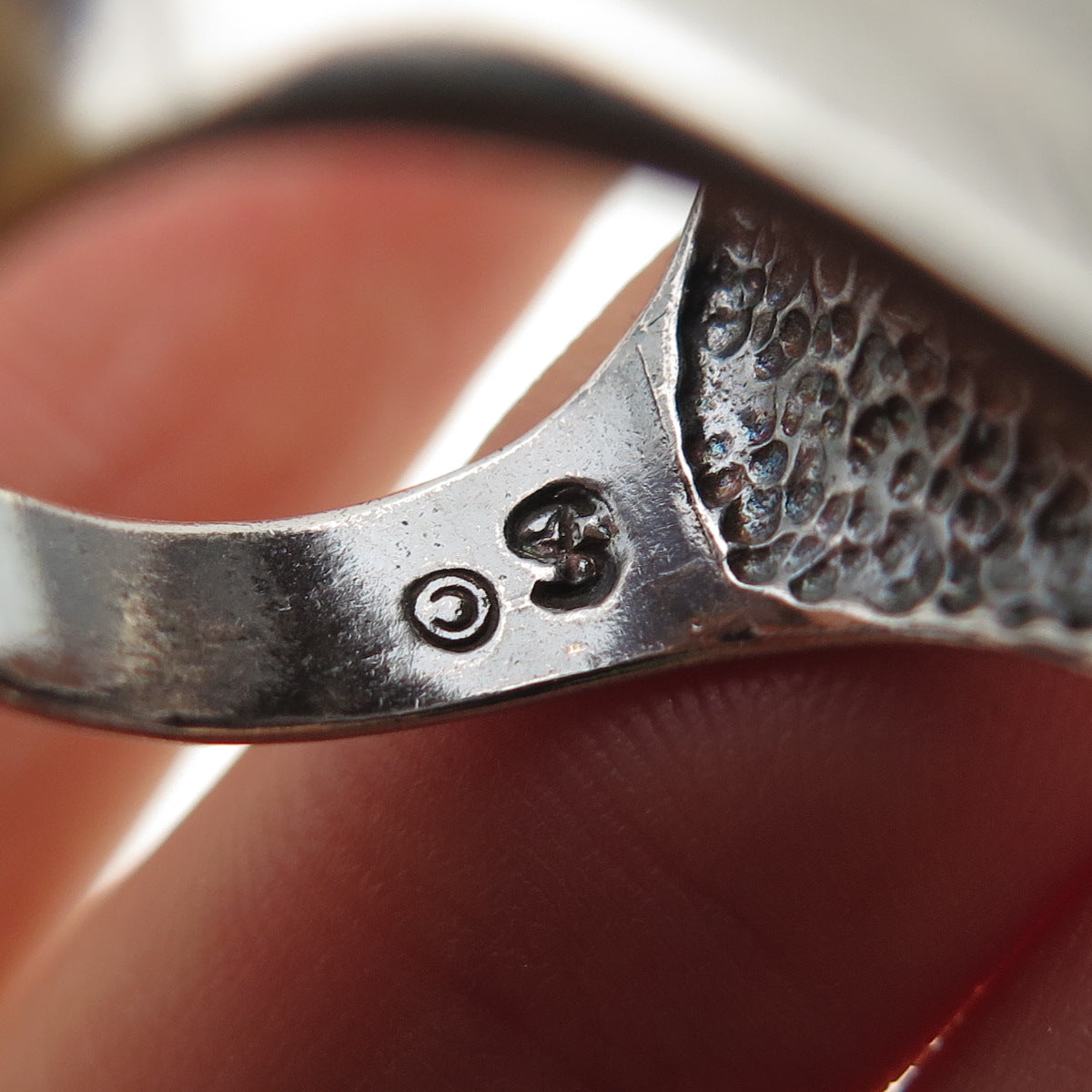 SHUBE 925 Sterling Silver Vintage Modernist Yin Yang Oxidized Ring Size 8.25