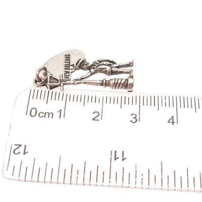 Maisels 925 Sterling Silver Vintage New Orleans Drunk at Lamppost Charm Pendant