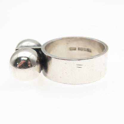Kupittaan Kulta 925S Sterling Silver Vintage Finland Modernist Ball Ring Size 7