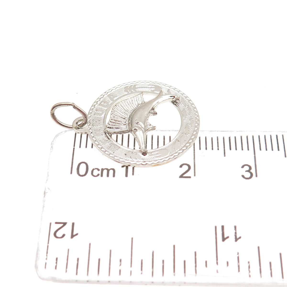 CREA 925 Sterling Silver Vintage Bermuda Swordfish Mini Charm Pendant