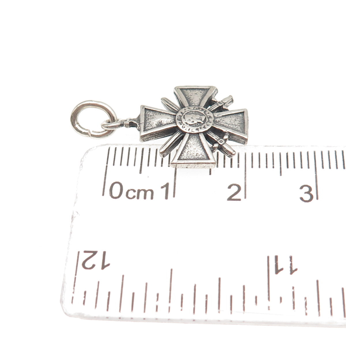 John W. Kessler 925 Sterling Silver Vintage Mexico Cross Medal Charm Pendant