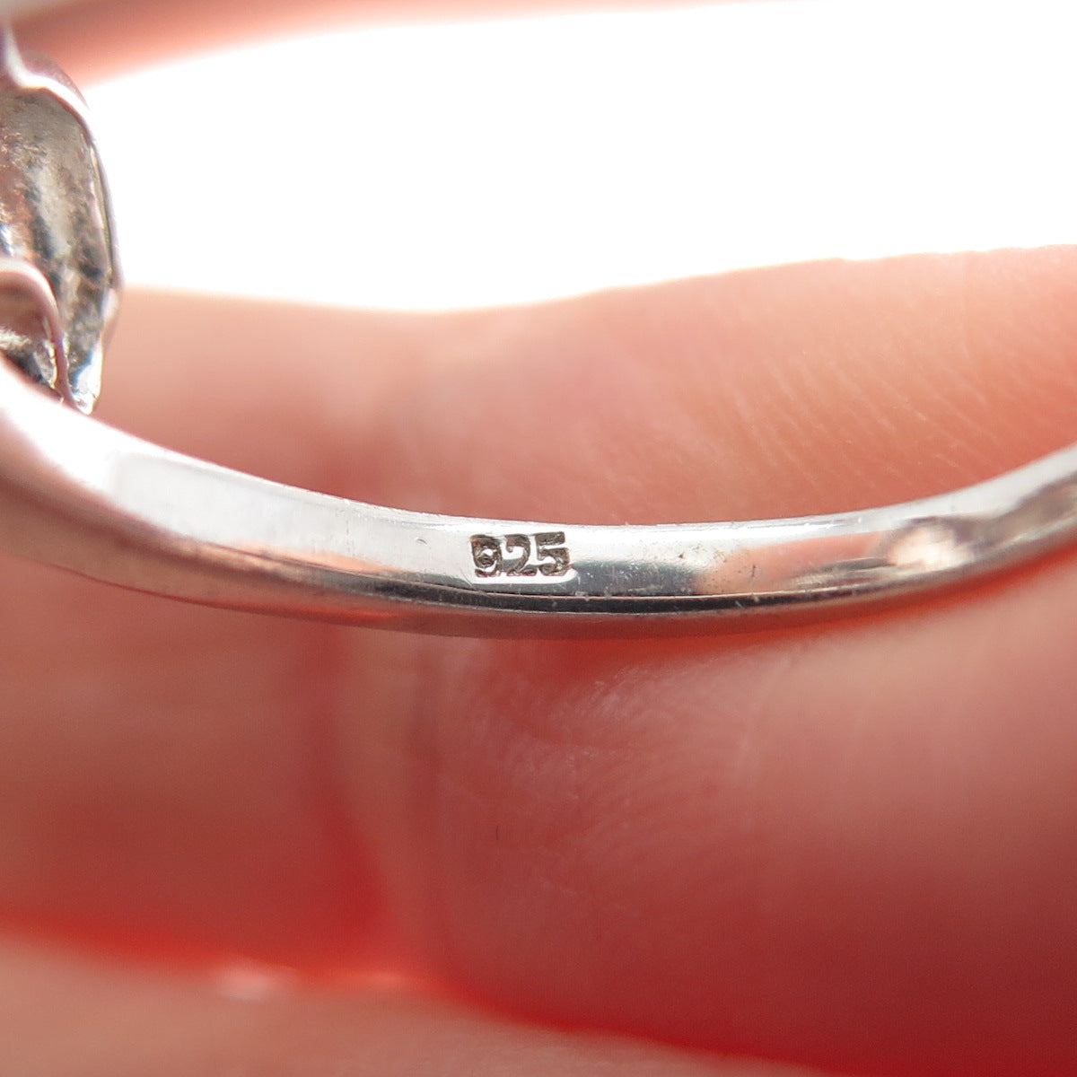 925 Sterling Silver Round-Cut Shaped C Z Fleur-de-Lis Ring Size 8.5