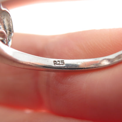 925 Sterling Silver Round-Cut Shaped C Z Fleur-de-Lis Ring Size 8.5