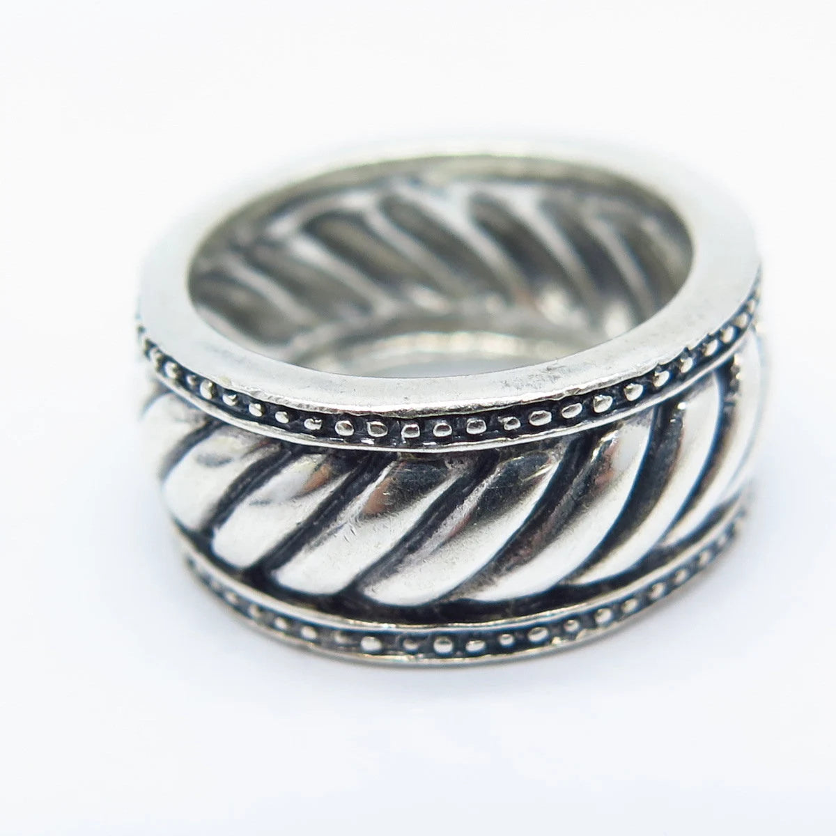 925 Sterling Silver Vintage Braided Band Ring Size 6
