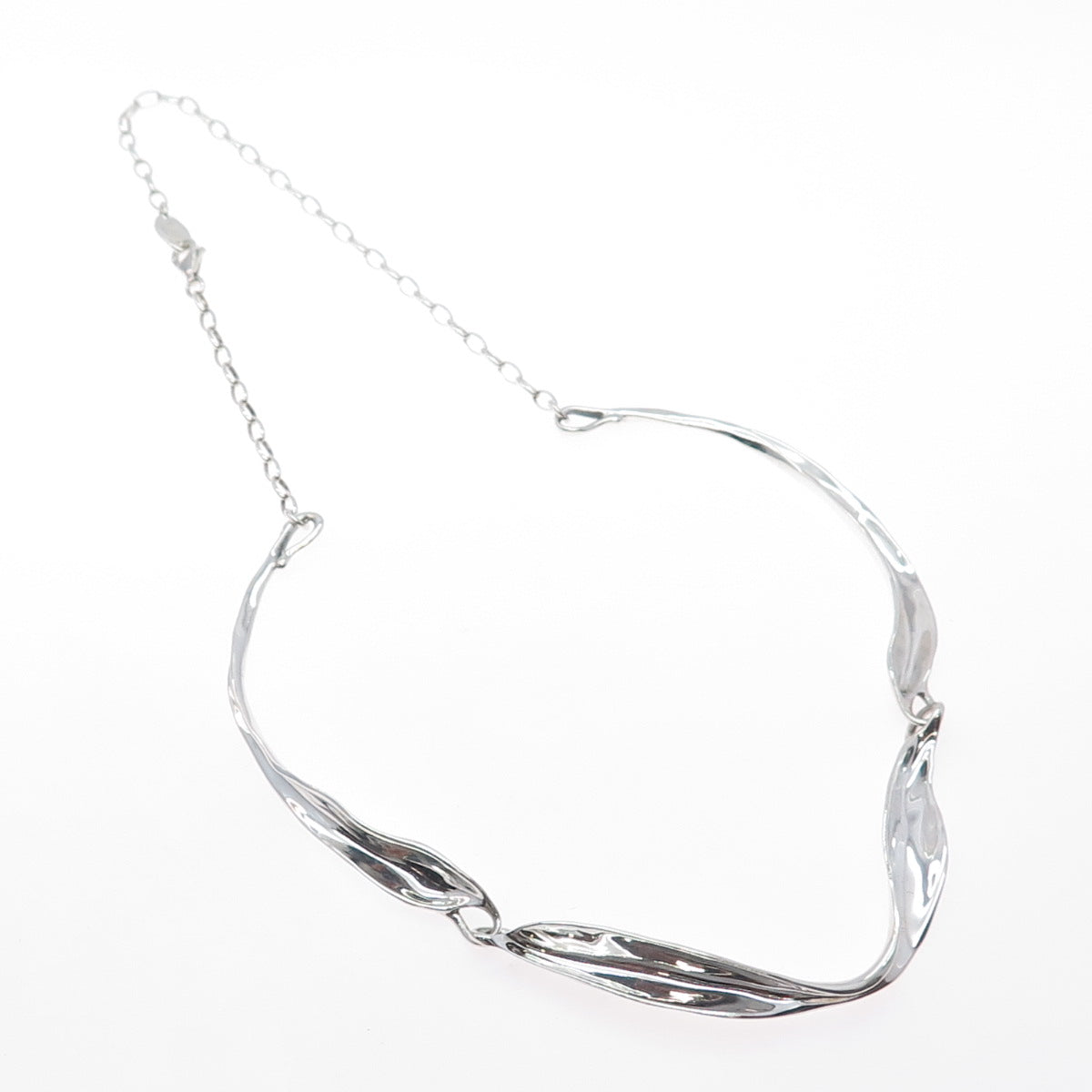 HAGIT GORALI 925 Sterling Silver Vintage Israel Modernist Chain Necklace 20"