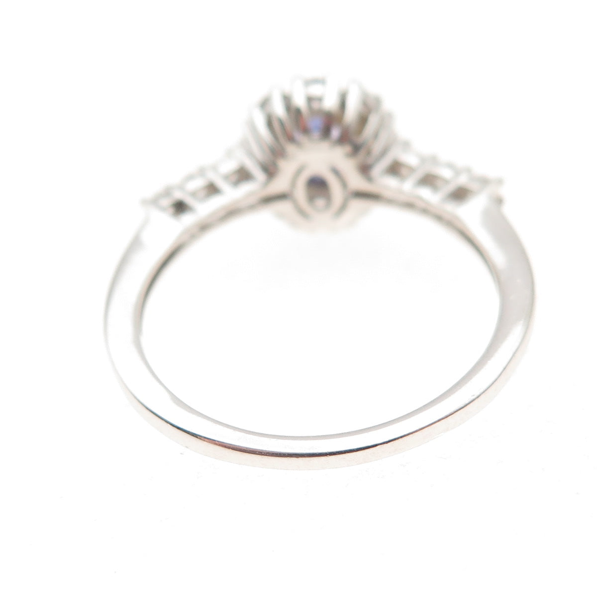 Chuck Clemency 925 Sterling Silver Real Tanzanite & White Topaz Ring Size 8