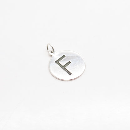 925 Sterling Silver Letter "F" Initial Charm Pendant
