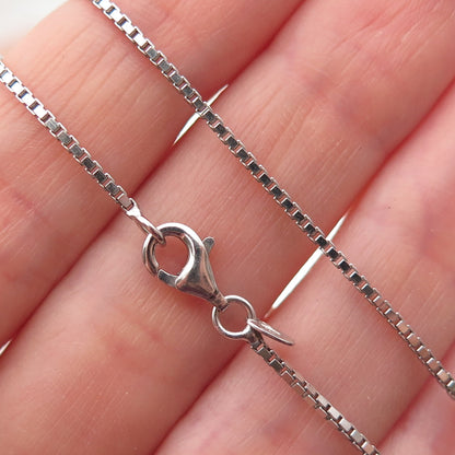 Dasan 925 Sterling Silver Italy Box Chain Necklace 18"