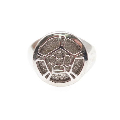925 Sterling Silver Vintage Dog Paw Signet Ring Size 7.75
