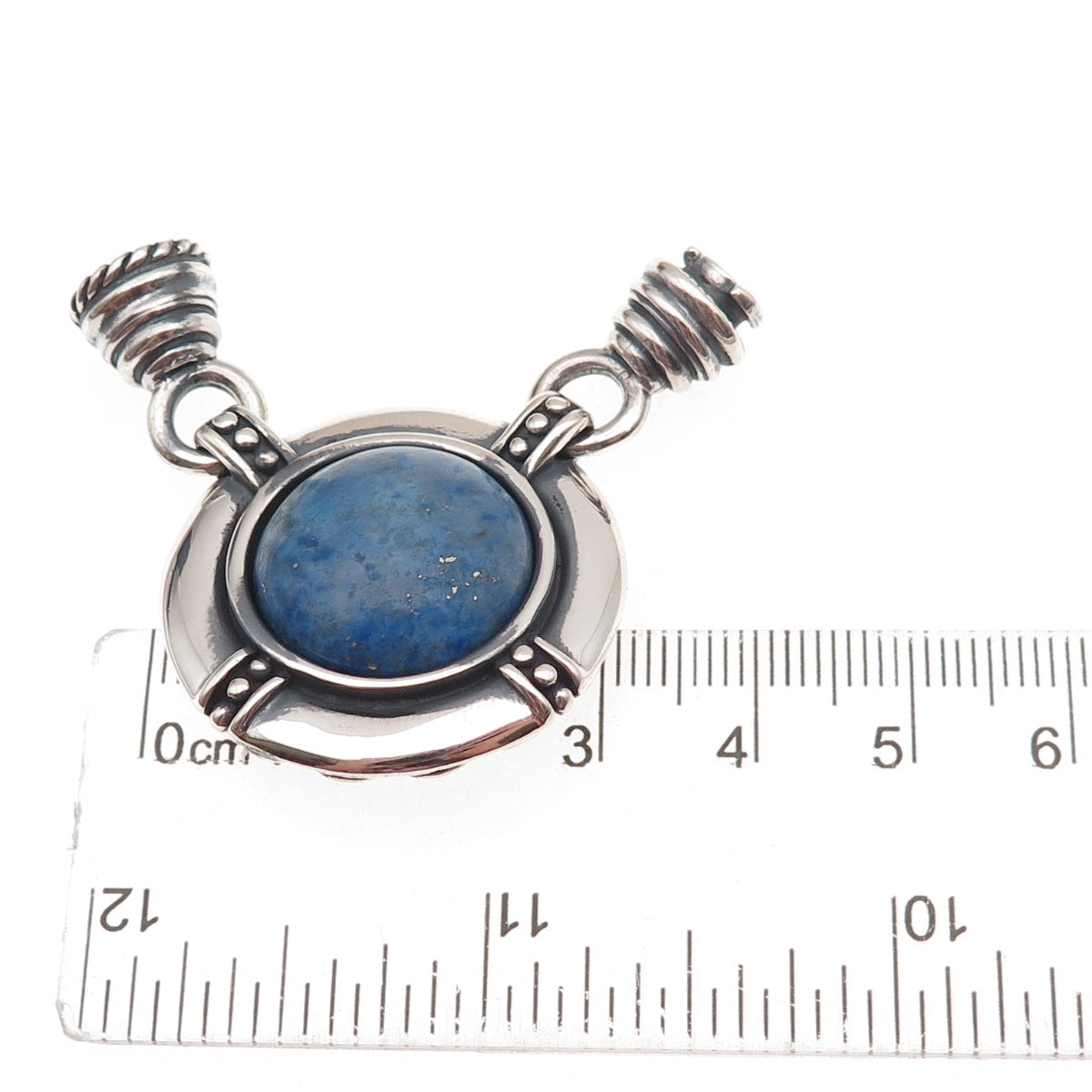Carolyn Pollack 925 Sterling Silver Vintage Real Lapis Centerpiece Pendant