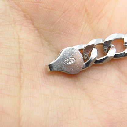 925 Sterling Silver Italy Figaro Link Bracelet 8.5"